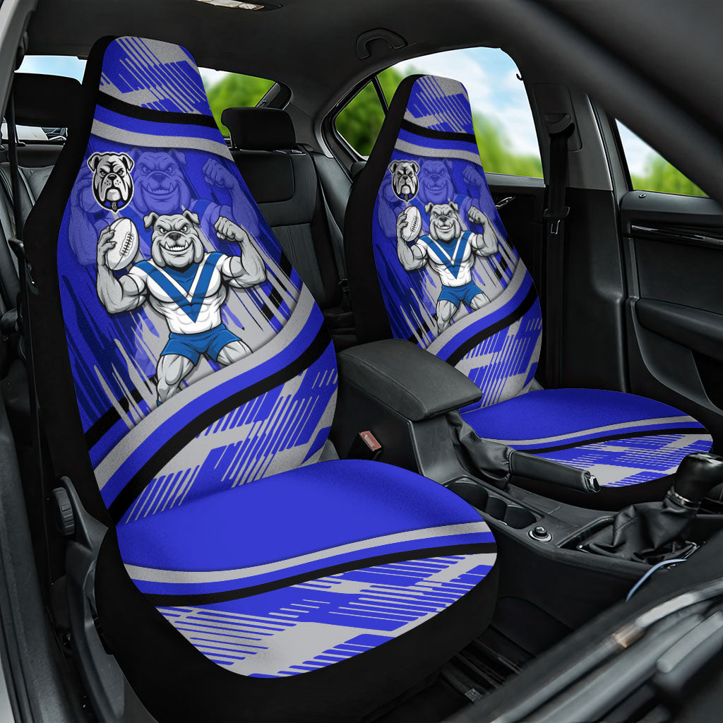 Bulldogs Rugby Mascot Car Seat Cover Fierce Athlete Graphic in Sports Style