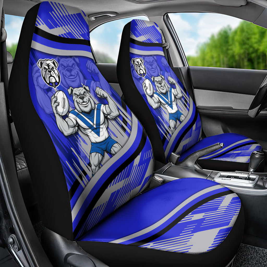 Bulldogs Rugby Mascot Car Seat Cover Fierce Athlete Graphic in Sports Style