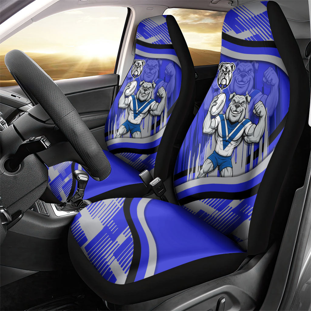 Bulldogs Rugby Mascot Car Seat Cover Fierce Athlete Graphic in Sports Style