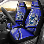 Bulldogs Rugby Mascot Car Seat Cover Fierce Athlete Graphic in Sports Style