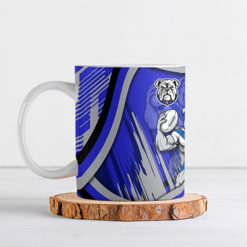 Bulldogs Rugby Mascot Ceramic Mug Fierce Athlete Graphic in Sports Style
