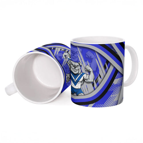 Bulldogs Rugby Mascot Ceramic Mug Fierce Athlete Graphic in Sports Style