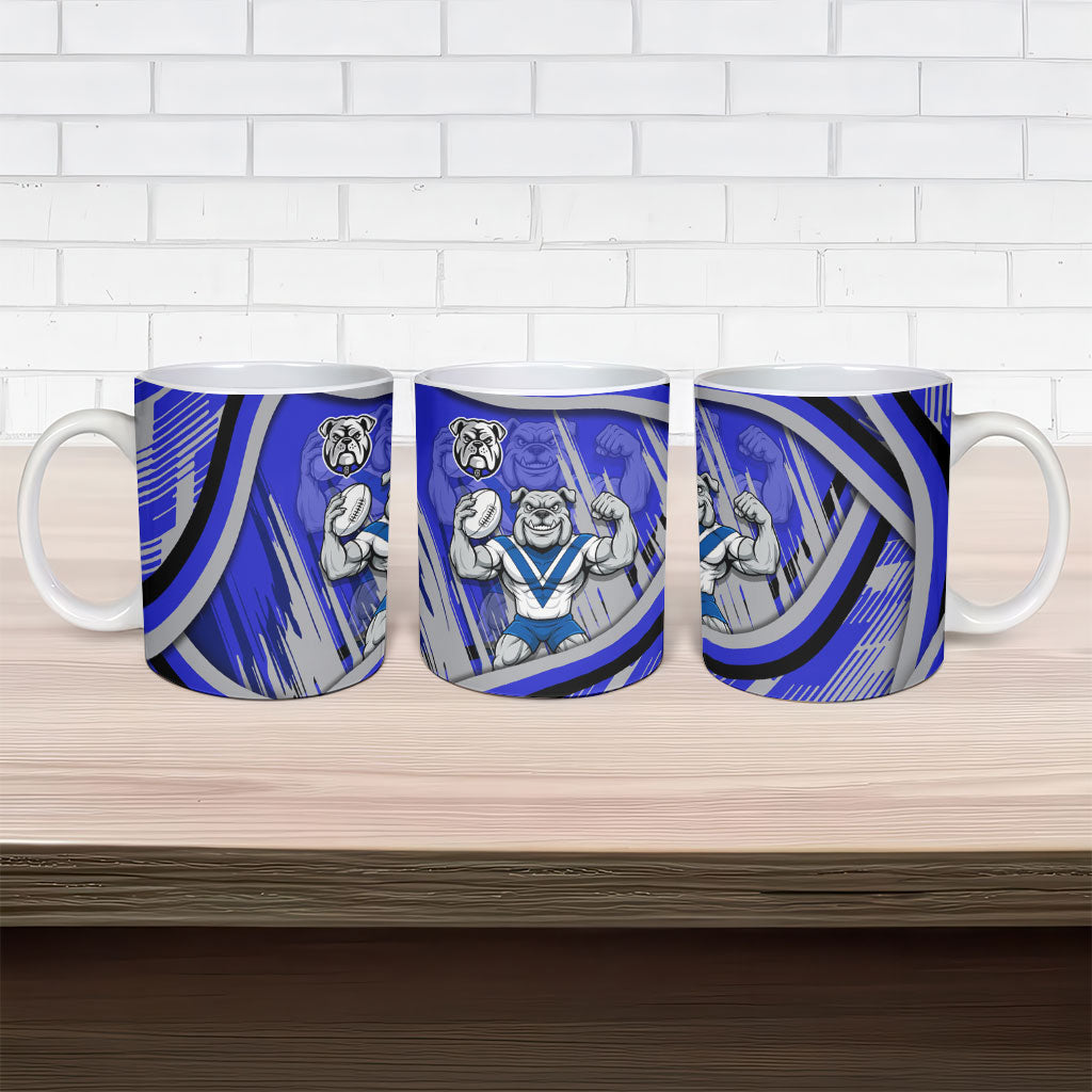 Bulldogs Rugby Mascot Ceramic Mug Fierce Athlete Graphic in Sports Style
