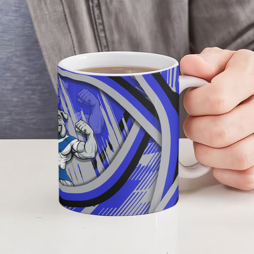 Bulldogs Rugby Mascot Ceramic Mug Fierce Athlete Graphic in Sports Style