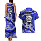 Bulldogs Rugby Mascot Couples Matching Tank Maxi Dress and Hawaiian Shirt Fierce Athlete Graphic in Sports Style