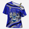 Bulldogs Rugby Mascot Cross Shoulder Shirt Fierce Athlete Graphic in Sports Style
