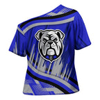 Bulldogs Rugby Mascot Cross Shoulder Shirt Fierce Athlete Graphic in Sports Style