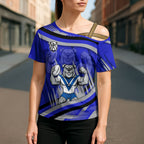 Bulldogs Rugby Mascot Cross Shoulder Shirt Fierce Athlete Graphic in Sports Style