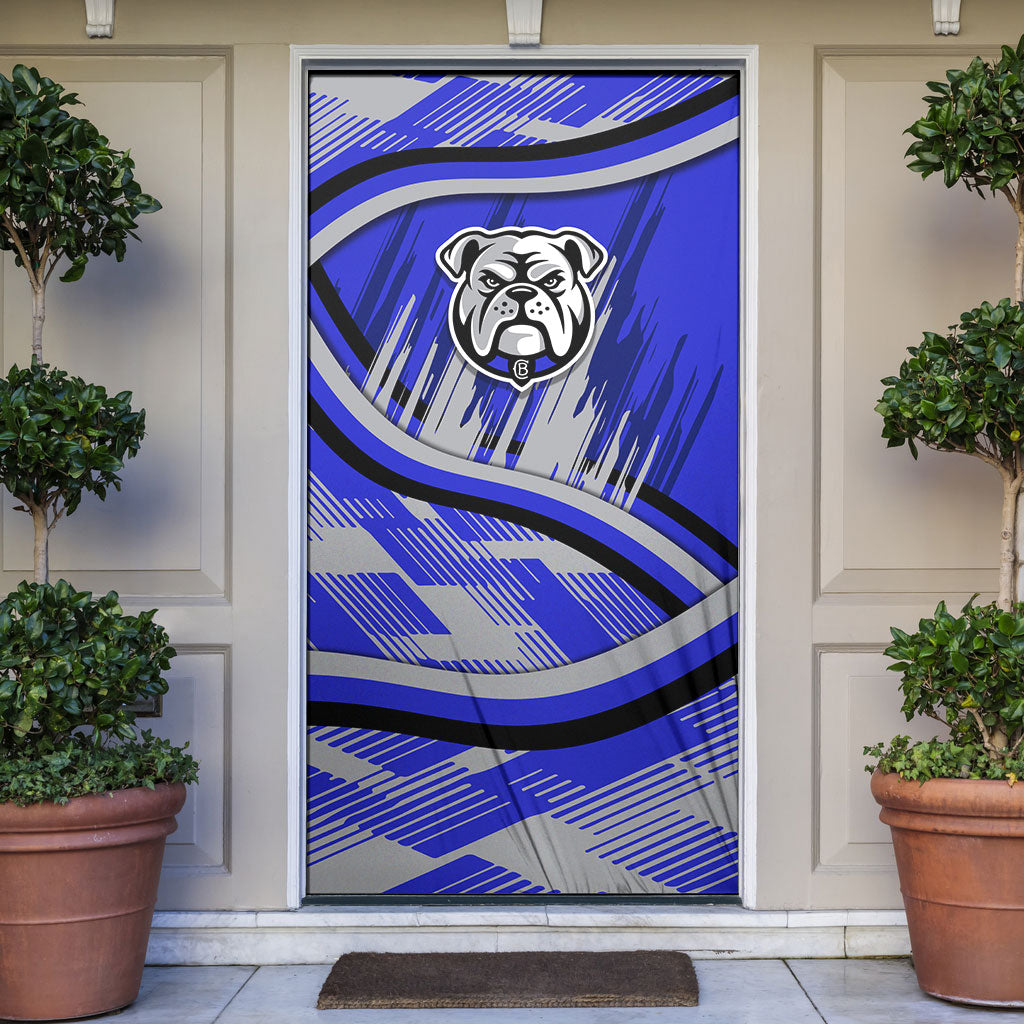 Bulldogs Rugby Mascot Door Cover Fierce Athlete Graphic in Sports Style