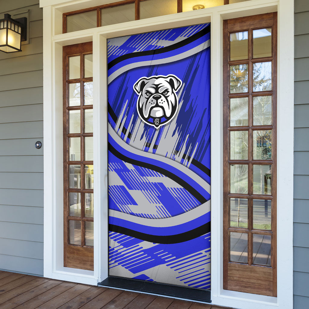 Bulldogs Rugby Mascot Door Cover Fierce Athlete Graphic in Sports Style