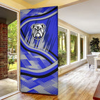 Bulldogs Rugby Mascot Door Cover Fierce Athlete Graphic in Sports Style
