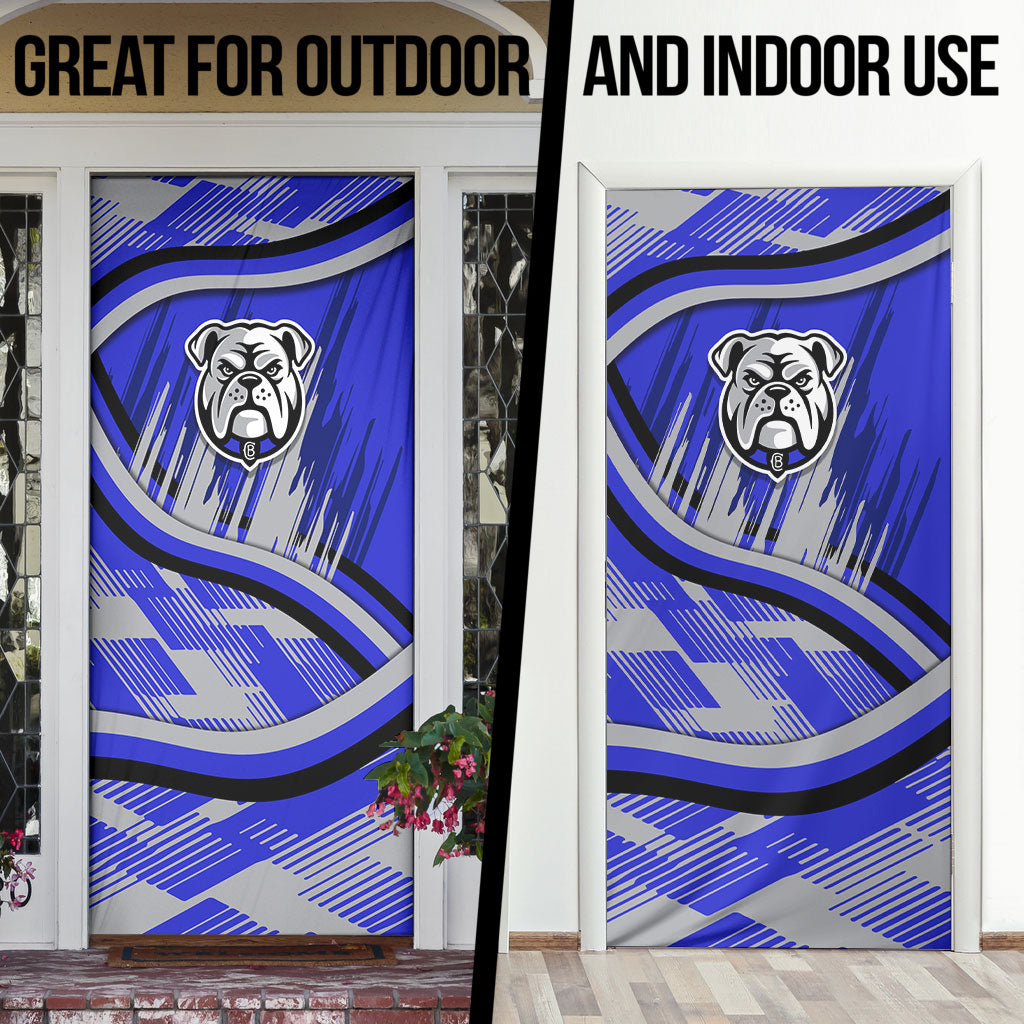 Bulldogs Rugby Mascot Door Cover Fierce Athlete Graphic in Sports Style