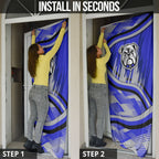 Bulldogs Rugby Mascot Door Cover Fierce Athlete Graphic in Sports Style