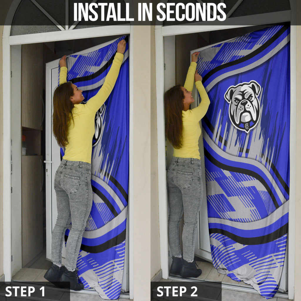 Bulldogs Rugby Mascot Door Cover Fierce Athlete Graphic in Sports Style