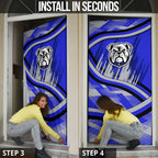 Bulldogs Rugby Mascot Door Cover Fierce Athlete Graphic in Sports Style