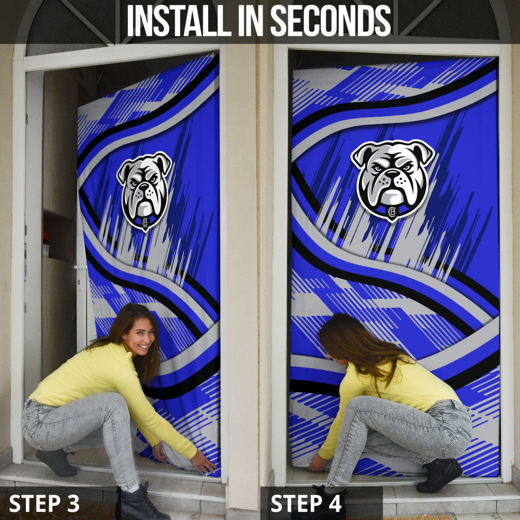 Bulldogs Rugby Mascot Door Cover Fierce Athlete Graphic in Sports Style