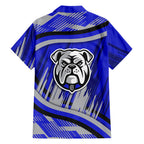 Bulldogs Rugby Mascot Family Matching Off Shoulder Short Dress and Hawaiian Shirt Fierce Athlete Graphic in Sports Style