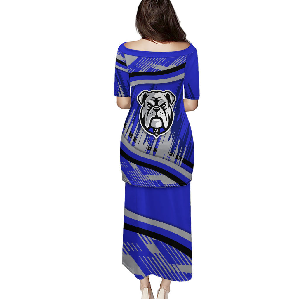 Bulldogs Rugby Mascot Family Matching Puletasi and Hawaiian Shirt Fierce Athlete Graphic in Sports Style