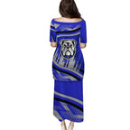 Bulldogs Rugby Mascot Family Matching Puletasi and Hawaiian Shirt Fierce Athlete Graphic in Sports Style