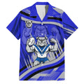 Bulldogs Rugby Mascot Family Matching Summer Maxi Dress and Hawaiian Shirt Fierce Athlete Graphic in Sports Style