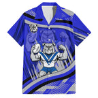 Bulldogs Rugby Mascot Family Matching Summer Maxi Dress and Hawaiian Shirt Fierce Athlete Graphic in Sports Style