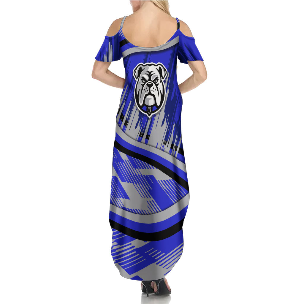 Bulldogs Rugby Mascot Family Matching Summer Maxi Dress and Hawaiian Shirt Fierce Athlete Graphic in Sports Style