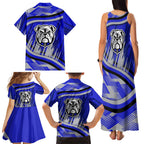 Bulldogs Rugby Mascot Family Matching Tank Maxi Dress and Hawaiian Shirt Fierce Athlete Graphic in Sports Style