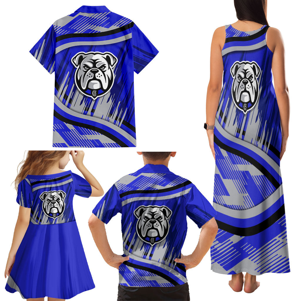 Bulldogs Rugby Mascot Family Matching Tank Maxi Dress and Hawaiian Shirt Fierce Athlete Graphic in Sports Style