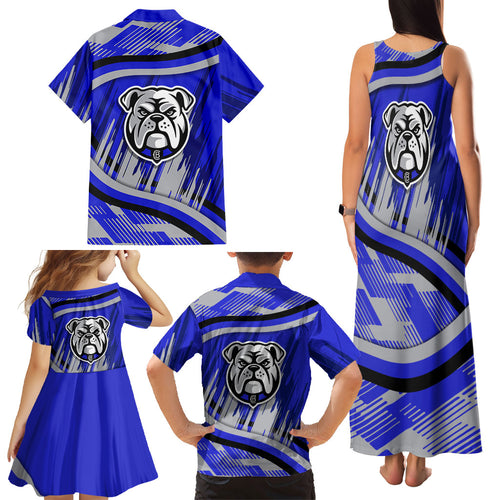 Bulldogs Rugby Mascot Family Matching Tank Maxi Dress and Hawaiian Shirt Fierce Athlete Graphic in Sports Style