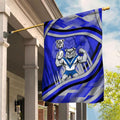 Bulldogs Rugby Mascot Garden Flag Fierce Athlete Graphic in Sports Style