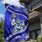 Bulldogs Rugby Mascot Garden Flag Fierce Athlete Graphic in Sports Style