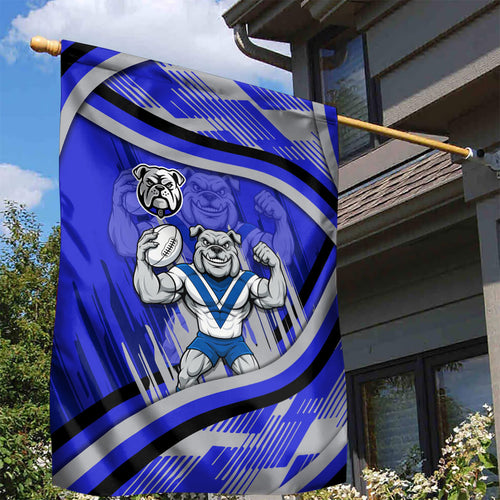 Bulldogs Rugby Mascot Garden Flag Fierce Athlete Graphic in Sports Style