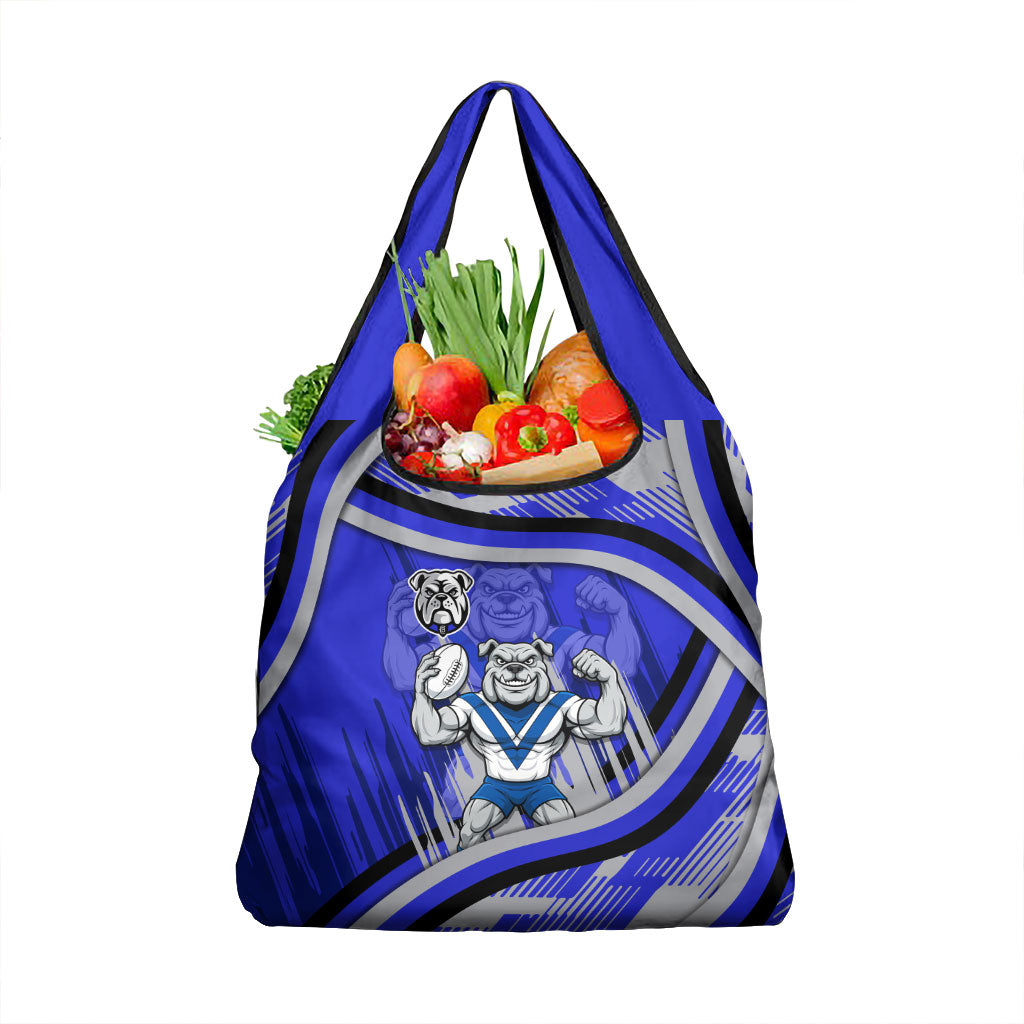 Bulldogs Rugby Mascot Grocery Bag Fierce Athlete Graphic in Sports Style