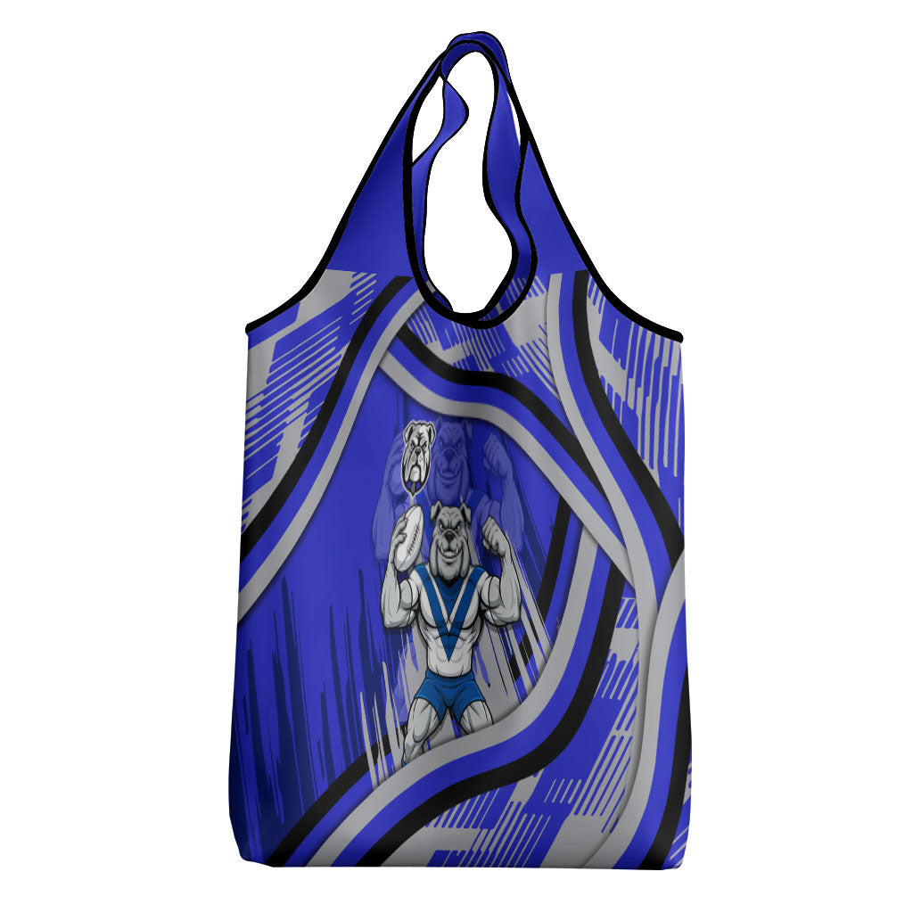 Bulldogs Rugby Mascot Grocery Bag Fierce Athlete Graphic in Sports Style