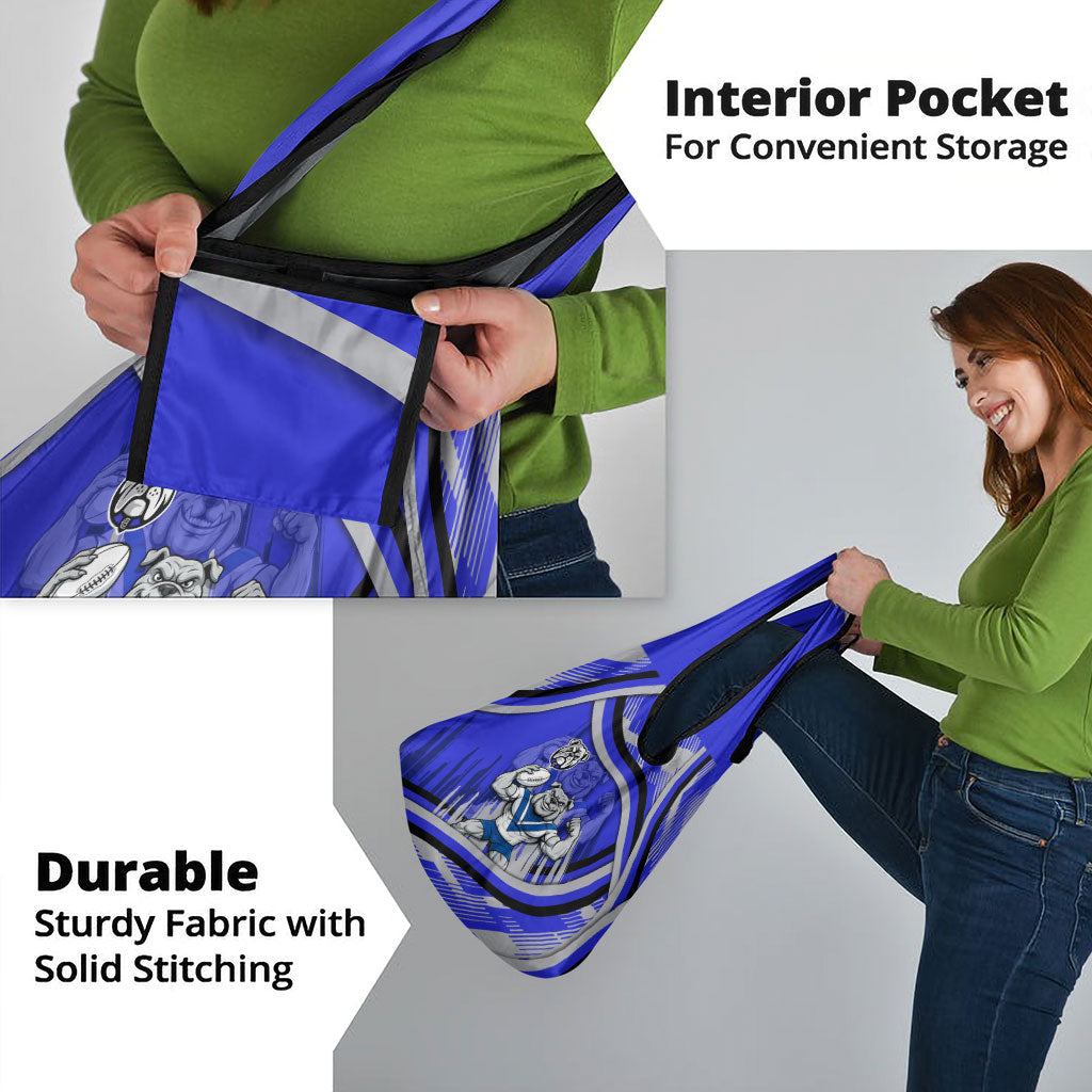 Bulldogs Rugby Mascot Grocery Bag Fierce Athlete Graphic in Sports Style