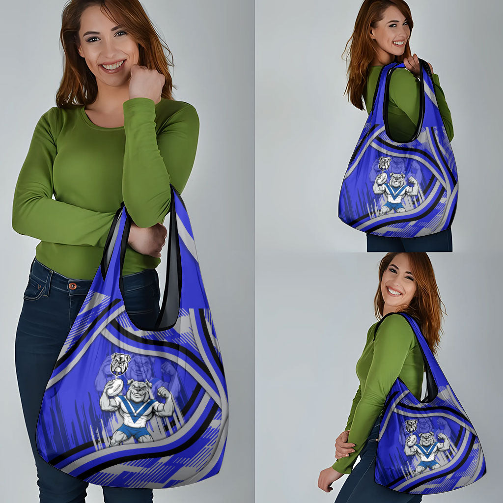 Bulldogs Rugby Mascot Grocery Bag Fierce Athlete Graphic in Sports Style