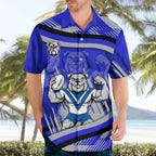 Bulldogs Rugby Mascot Hawaiian Shirt Fierce Athlete Graphic in Sports Style