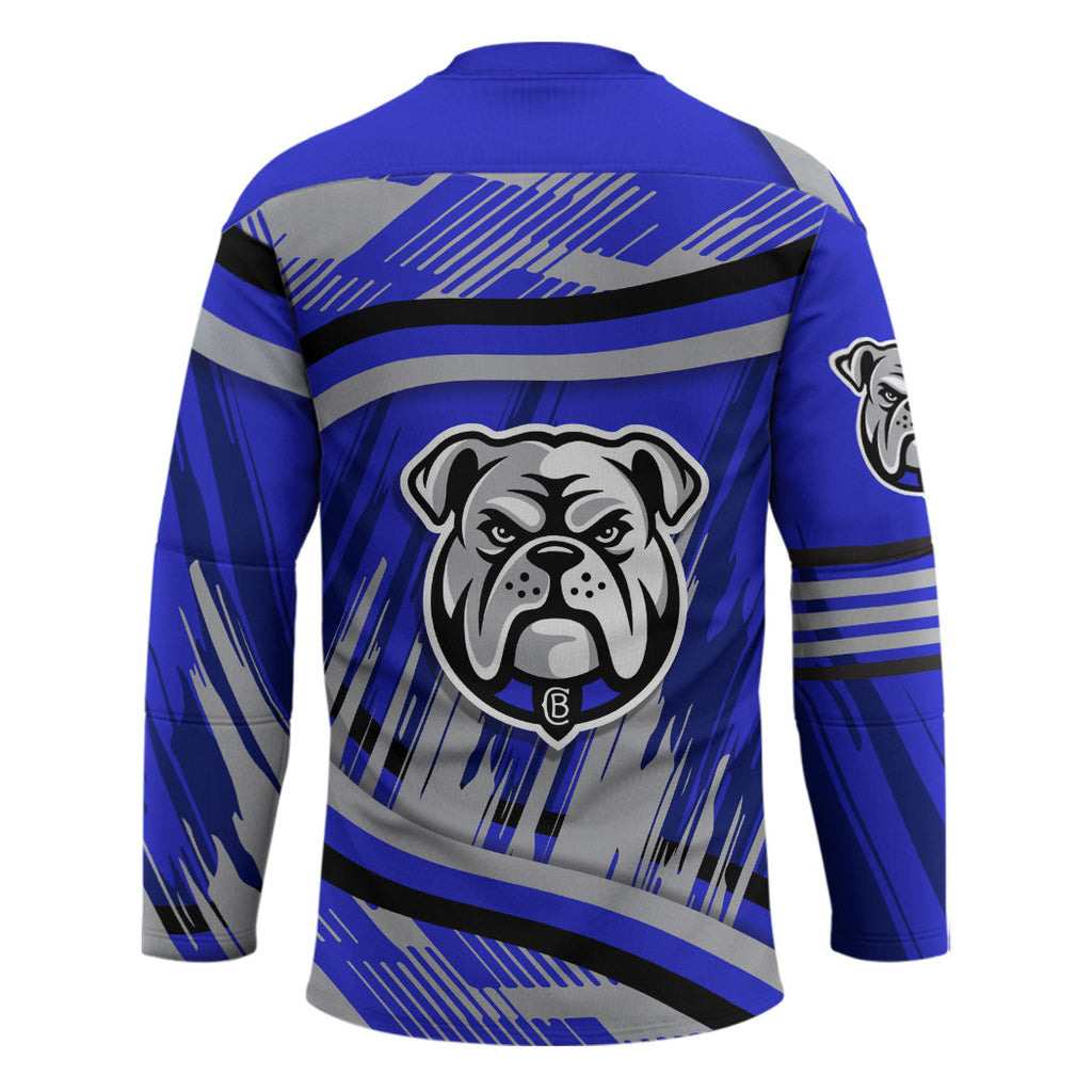 Bulldogs Rugby Mascot Hockey Jersey Fierce Athlete Graphic in Sports Style
