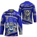 Bulldogs Rugby Mascot Hockey Jersey Fierce Athlete Graphic in Sports Style