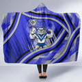 Bulldogs Rugby Mascot Hooded Blanket Fierce Athlete Graphic in Sports Style