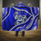 Bulldogs Rugby Mascot Hooded Blanket Fierce Athlete Graphic in Sports Style