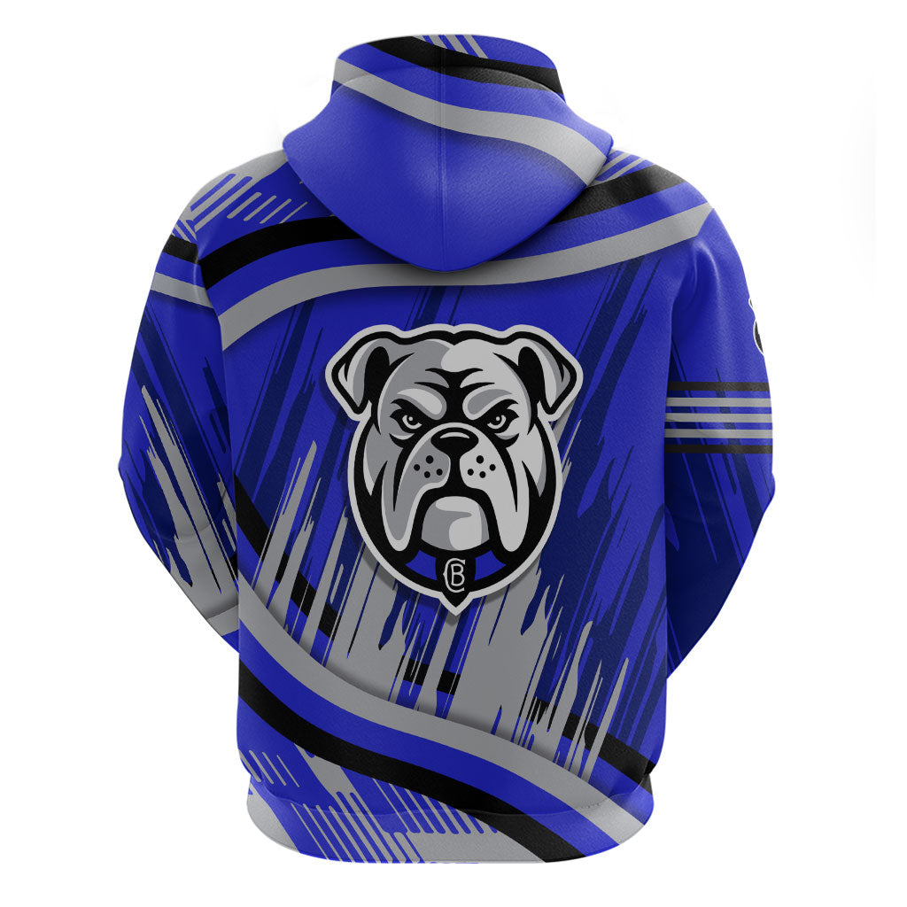 Bulldogs Rugby Mascot Hoodie Fierce Athlete Graphic in Sports Style