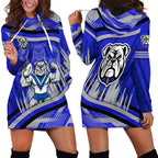 Bulldogs Rugby Mascot Hoodie Dress Fierce Athlete Graphic in Sports Style