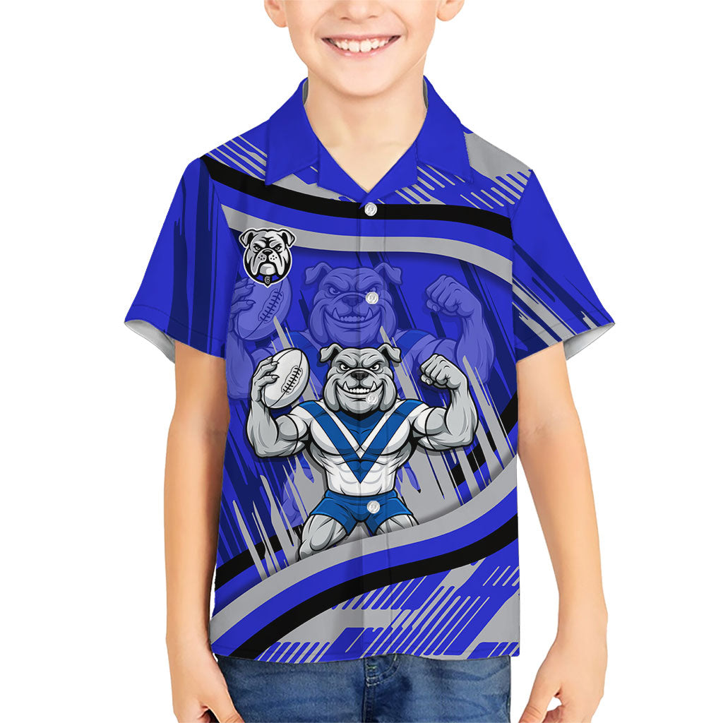 Bulldogs Rugby Mascot Kid Hawaiian Shirt Fierce Athlete Graphic in Sports Style