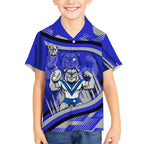 Bulldogs Rugby Mascot Kid Hawaiian Shirt Fierce Athlete Graphic in Sports Style