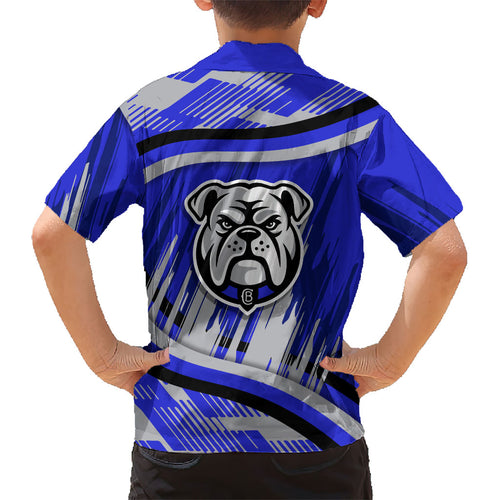 Bulldogs Rugby Mascot Kid Hawaiian Shirt Fierce Athlete Graphic in Sports Style