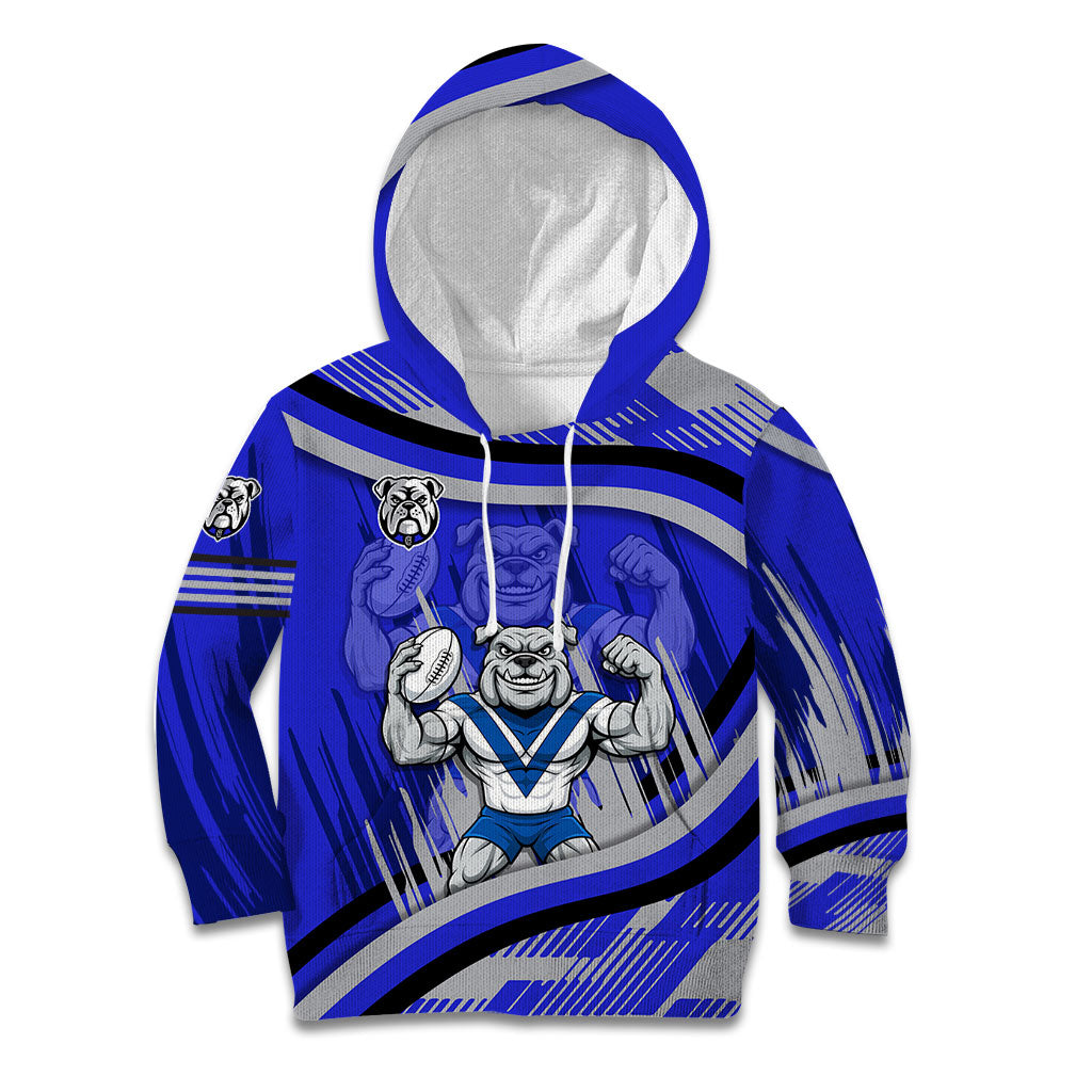 Bulldogs Rugby Mascot Kid Hoodie Fierce Athlete Graphic in Sports Style