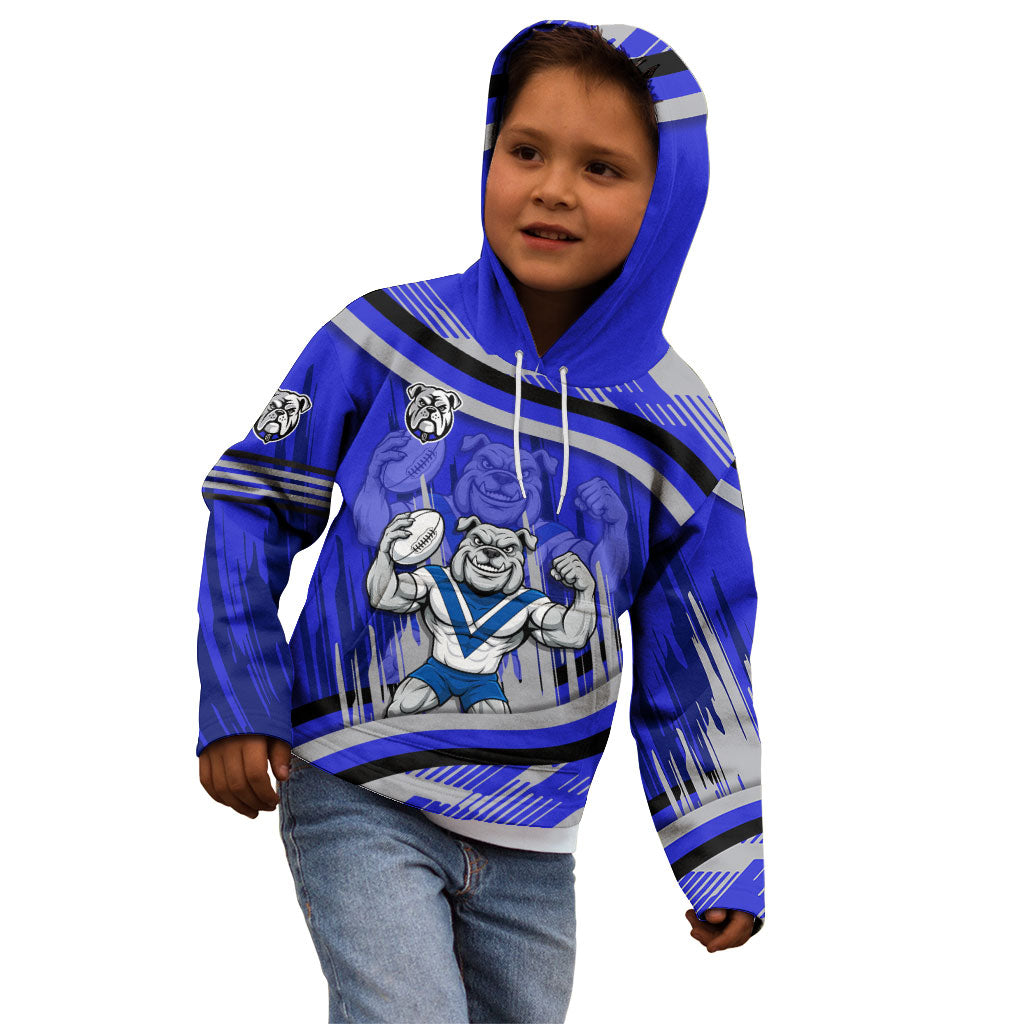 Bulldogs Rugby Mascot Kid Hoodie Fierce Athlete Graphic in Sports Style