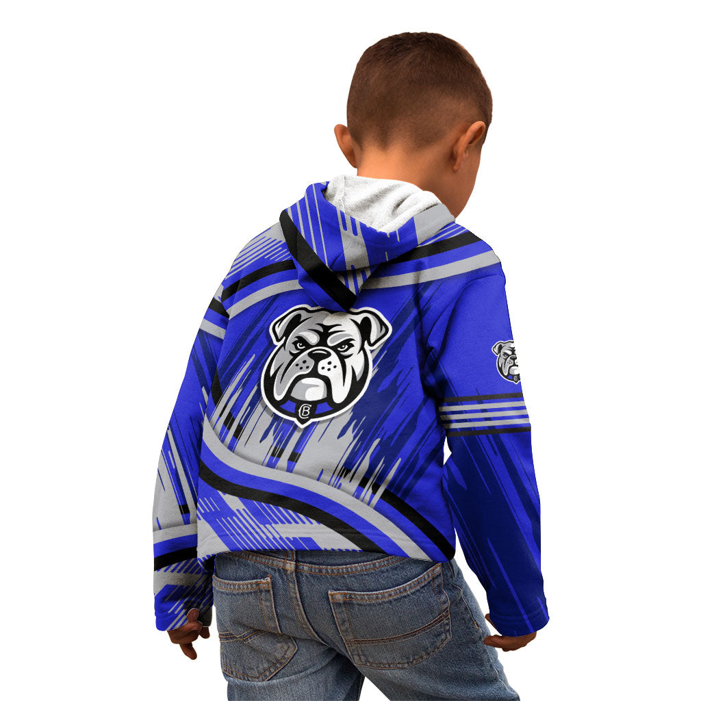 Bulldogs Rugby Mascot Kid Hoodie Fierce Athlete Graphic in Sports Style