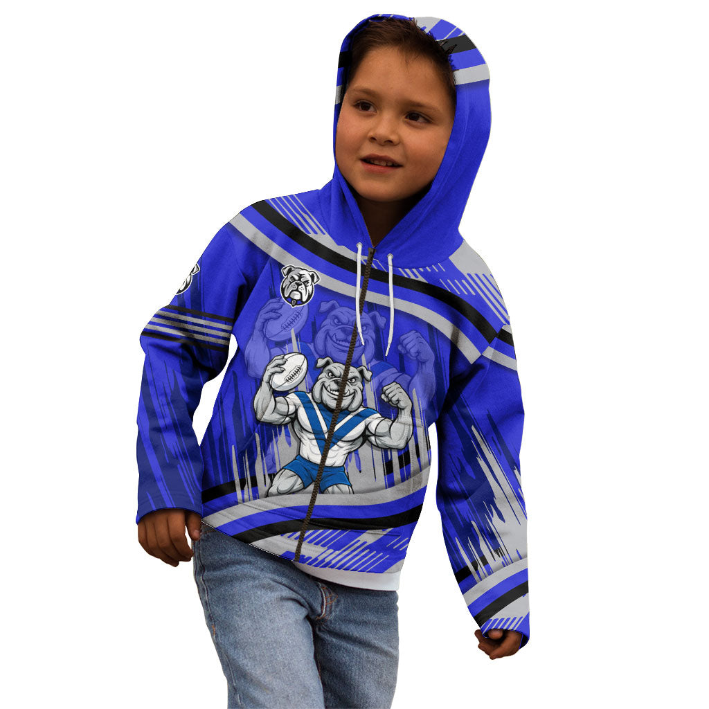 Bulldogs Rugby Mascot Kid Hoodie Fierce Athlete Graphic in Sports Style